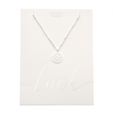 Halskette - versilbert ,,Mandala des Glücks''